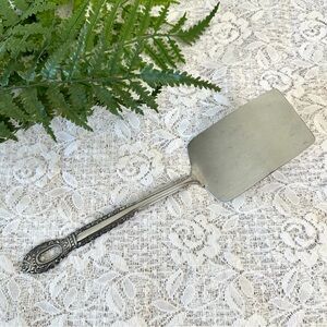 Vintage Stainless Steel Japan Filigree Floral Server 10.5”